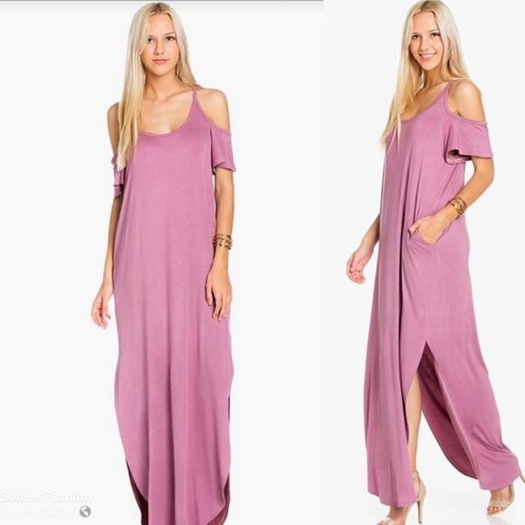 - Cold Shoulder Maxi w/side pockets - Picture 1 of 1